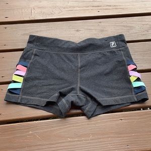 Fila Sport athletic shorts - gray with colorful details on sides. Size Large
